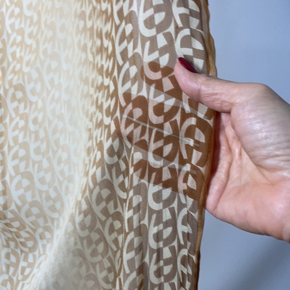 Etienne Aigner 100% Silk Logo Long Scarf - Picture 7 of 10